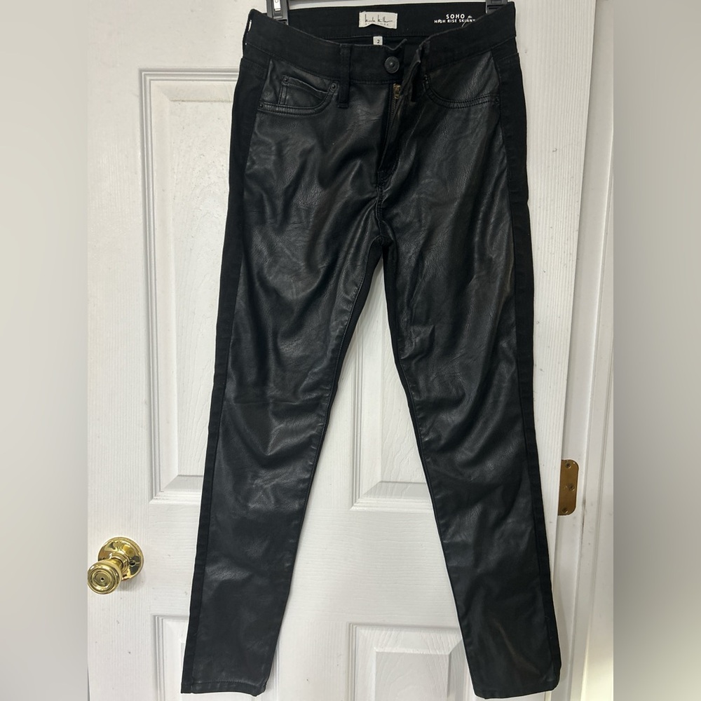 Women's Black Leather Jeans